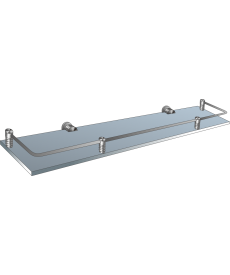 Straight frosted glass shelf with a frame limiter PPOM 800х110